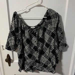 Maurices Black and White Stripe Pattern Top 2X
